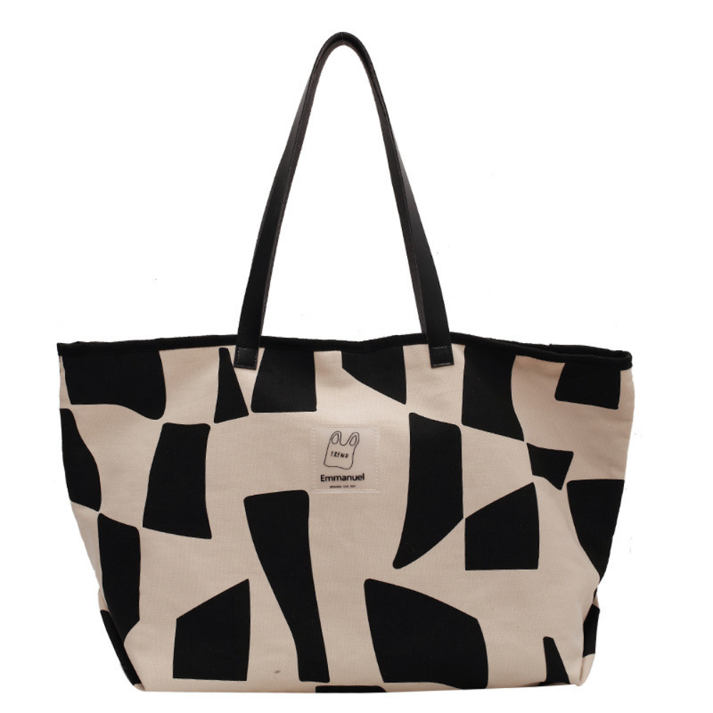 Bolso KORISSIA con broche — blanco y negro