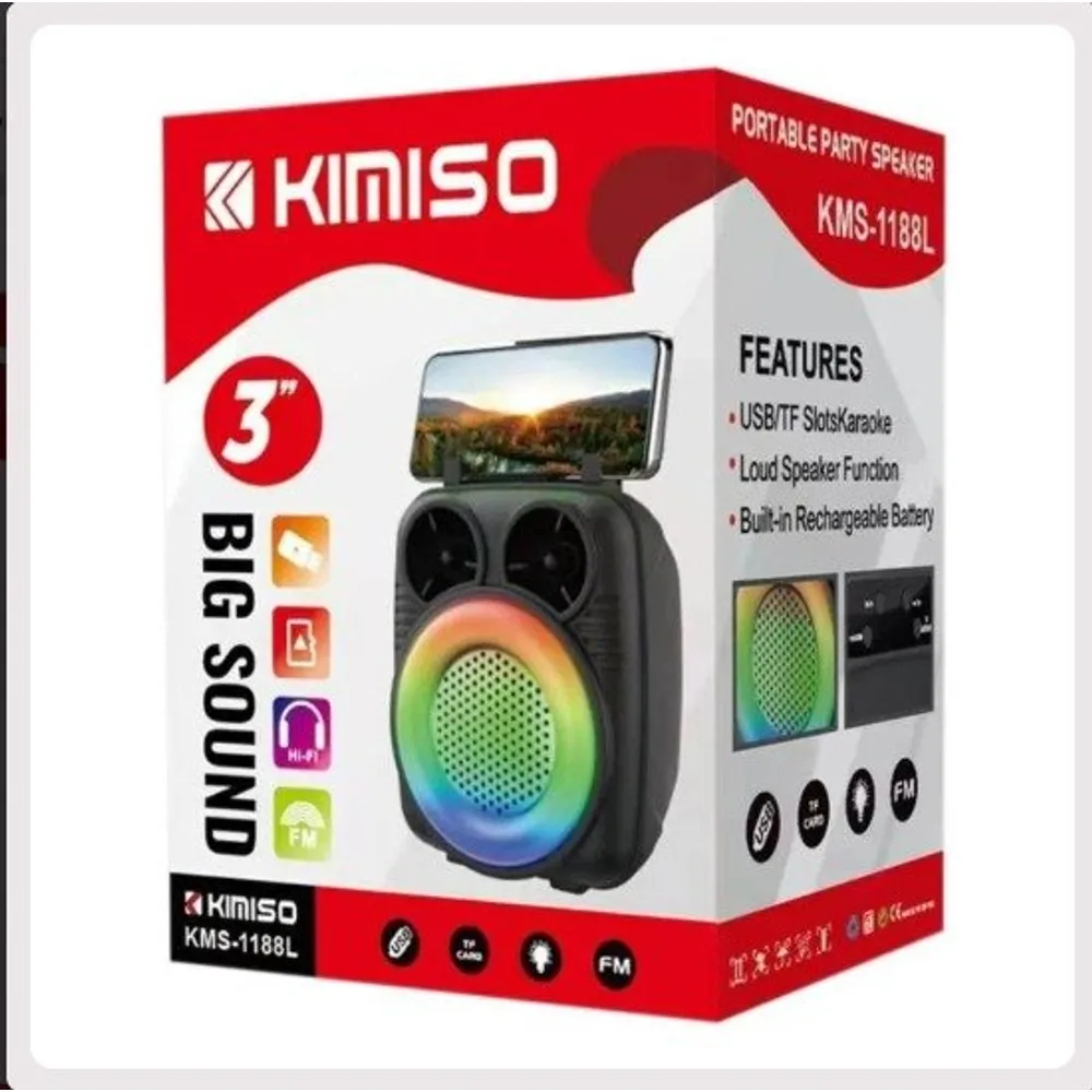 Mini parlante KIMISO con soporte para celular